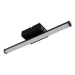 Plafonieră plastic negru mat, plastic negru mat, plastic opal, profil hexagonal, LxLxH: 342x70x56mm, incl. LED 6W 230V, sursă 780lm, ieșire 540lm, 3000K - imagine 3