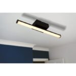 Plafonieră plastic negru mat, plastic negru mat, plastic opal, profil hexagonal, LxLxH: 342x70x56mm, incl. LED 6W 230V, sursă 780lm, ieșire 540lm, 3000K