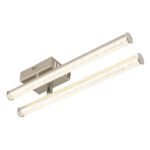 Plafonieră plastic nichel mat, crom, plastic nichel mat, plastic transparent, cristale din plastic transparent, pivotant / pivotant, profile hexagonale, LxLxA: 500x70x84mm, incl. LED 12W 230V, sursă 1400lm, ieșire 1000lm, 4000K - imagine 5