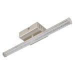 Plafonieră plastic nichel mat, crom, plastic nichel mat, plastic transparent, cristale din plastic transparent, profil hexagonal, LxLxA: 342x70x56mm, incl. LED 6W 230V, sursă 830lm, ieșire 620lm, 4000K - imagine 3