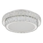 Plafonieră din metal cromat, cristale K5 transp., cristale acrilice transp., dimmabilă, mai multe niveluri prin comutator de perete, funcție de memorie, telecomandă, ø:400mm H:115mm, LED 38W 230V, sursă 633-5033lm, ieșire 358-2818lm, CCT 2700-6000K - imagine 4