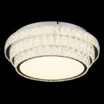 Plafonieră din metal cromat, cristale K5 transp., cristale acrilice transp., dimmabilă, mai multe niveluri prin comutator de perete, funcție de memorie, telecomandă, ø:500mm H:155mm, LED 48W 230V, sursă 680-5962lm, ieșire 380-3400lm, CCT 2700-6000K - imagine 3