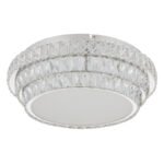 Plafonieră din metal cromat, cristale K5 transp., cristale acrilice transp., dimmabilă, mai multe niveluri prin comutator de perete, funcție de memorie, telecomandă, ø:500mm H:155mm, LED 48W 230V, sursă 680-5962lm, ieșire 380-3400lm, CCT 2700-6000K - imagine 4