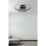 Plafonieră metal negru mat, aluminiu negru mat, plastic opal, rotativă/orientabilă, ø: 456mm, H: 94mm, incl. LED 40W 230V, sursă 4680lm, ieșire 2920lm, 4000K - imagine 2