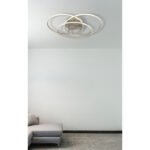 Plafonieră metal nichel mat, aluminiu nichel mat, plastic opal, rotativă/orientabilă, ø: 456mm, H: 94mm, incl. LED 40W 230V, sursă 4680lm, ieșire 3520lm, 4000K - imagine 2