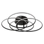 Plafonieră metal negru mat, aluminiu negru mat, plastic opal, rotativă/orientabilă, ø: 515mm, H: 114mm, incl. LED 55W 230V, sursă 6650lm, ieșire 3750lm, 4000K - imagine 3