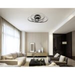 Plafonieră metal negru mat, aluminiu negru mat, plastic opal, rotativă/orientabilă, ø: 515mm, H: 114mm, incl. LED 55W 230V, sursă 6650lm, ieșire 3750lm, 4000K