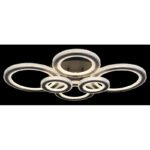 Plafonieră metal negru mat, antracit mat, cristale din plastic transparente, dimmabilă, mai multe niveluri prin comutator de perete, funcție de memorie, telecomandă,  780x560x120mm, LED 60W 230V, sursă 875-7500lm, ieșire 343-3000lm, 2700-6000K - imagine 3