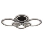 Plafonieră metal negru mat, antracit mat, cristale din plastic transparente, dimmabilă, mai multe niveluri prin comutator de perete, funcție de memorie, telecomandă,  780x560x120mm, LED 60W 230V, sursă 875-7500lm, ieșire 343-3000lm, 2700-6000K - imagine 4