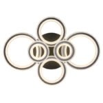 Plafonieră metal negru mat, antracit mat, cristale din plastic transparente, dimmabilă, mai multe niveluri prin comutator de perete, funcție de memorie, telecomandă,  780x560x120mm, LED 60W 230V, sursă 875-7500lm, ieșire 343-3000lm, 2700-6000K - imagine 5