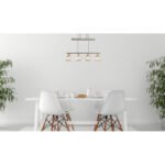 Suspensie nichel mat, crom, cristale de sticlă transparentă, reglabil pe înălțime, LxWxH: 600x92x1600, excl 4xE14 40W 230V - imagine 4