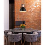 Suspensie, metal culoare cupru, negru, cablu textil negru, D: 270, H: 1200, excl 1xE27 40W 230V - imagine 2