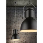 Suspensie,metal negru, cablul textil negru, D: 270, H: 1200, excl 1xE27 40W 230V - imagine 2