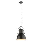 Suspensie,metal negru, cablul textil negru, D: 270, H: 1200, excl 1xE27 40W 230V