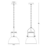 Suspensie,metal negru, cablul textil negru, D: 270, H: 1200, excl 1xE27 40W 230V - imagine 5