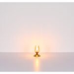 Lampă de masă din metal alamă mată, sticlă de culoare chihlimbar, cablu PVC negru, touch on/off, ø: 125mm, H: 180mm, lungime cablu 1500mm, fără 1x E14 25W 230V - imagine 5