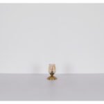 Lampă de masă din metal alamă mată, sticlă de culoare chihlimbar, cablu PVC negru, touch on/off, ø: 125mm, H: 180mm, lungime cablu 1500mm, fără 1x E14 25W 230V - imagine 6