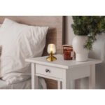 Lampă de masă din metal alamă mată, sticlă de culoare chihlimbar, cablu PVC negru, touch on/off, ø: 125mm, H: 180mm, lungime cablu 1500mm, fără 1x E14 25W 230V