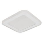Plafonieră din metal alb mat, plastic cu efect de oglindă 3D, acrilic opal, LxLxH: 230x230x40mm, inclusiv LED 12W 230V, 1500lm sursă, 750lm ieșire, 4000K - imagine 3