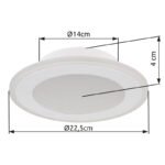 Plafonieră metal alb mat, plastic cu efect 3D, oglindă, acrilic opal, ø: 225mm, H: 40mm, incl. LED 12W 230V, 1500lm sursă, 750lm ieșire, 4000K - imagine 6