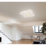 Plafoniera metal alb, acril alb, funcție cu memorie, lumină de veghe, dimabilă, telecomandă, culorile pot fi fixate, LxLxH: 500x500x65, incl. 1xLED 36W 230V, sursă 4848lm, ieșire 1950lm, CCT 3.000-6.000K - imagine 2