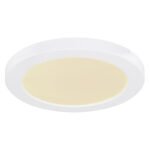 Plafoniera plastic alb, CCT prin comutator, în partea din spate e iluminat, pentru intrerupator, culorile pot fi fixate, D: 220, H: 18, incl. 1 x LED 18W 230V, sursă 1800lm, ieșire 1500lm, CCT 3.000-4000-6.500