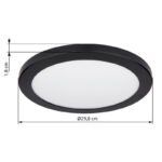 Plafoniera plastic negru, plastic alb, CCT prin comutator, în partea din spate e iluminat, pentru intrerupator, culorile pot fi fixate, D: 298, H: 18, incl. 1xLED 24W 230V, sursă 2200lm, ieșire 1900lm, CCT 3.000-4000-6.500 - imagine 6