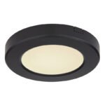 Plafoniera plastic negru, plastic alb, CCT prin comutator, prin partea din spate a corpului de iluminat se poate comuta / fixa culorile, D: 125, H: 18, incl. 1xLED 6W 230V, sursă 610lm, ieșire 400lm, CCT 3.000-4000-6.500