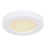 Plafoniera plastic alb,plastic alb, CCT prin comutator, prin partea din spate a corpului de iluminat se poate comuta / fixa culorile, D: 125, H: 18, incl. 1 x LED 6W 230V, sursă 610lm, ieșire 450lm, CCT 3.000-4000-6.500