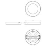 Plafoniera plastic alb,plastic alb, CCT prin comutator, prin partea din spate a corpului de iluminat se poate comuta / fixa culorile, D: 125, H: 18, incl. 1 x LED 6W 230V, sursă 610lm, ieșire 450lm, CCT 3.000-4000-6.500 - imagine 6