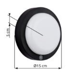 Plafonieră LED plastic negru mat, plastic opal, touch on/off, touch dimmer, excl. adaptor, USB-A 2.0/USB-C, luminează în timpul încărcării, cu magnet pentru montare ușoară pe perete, ø: 150mm, H:50mm, incl. LED 1.2W 230V, sursă 220lm, ieșire 130lm, 3000K - imagine 6