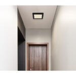 Plafoniera plastic negru, plastic alb, comutator glisant, culorile pot fi fixate, LxLxH: 167x167x17mm, inclusiv LED 12W 230V, sursa 1050lm, iesire 900lm, CCT 3000/4000/6500K - imagine 2