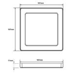 Plafoniera plastic negru, plastic alb, comutator glisant, culorile pot fi fixate, LxLxH: 167x167x17mm, inclusiv LED 12W 230V, sursa 1050lm, iesire 900lm, CCT 3000/4000/6500K - imagine 6