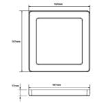 Plafoniera plastic alb, comutator glisant, culorile pot fi fixate, LxLxH: 167x167x17mm, inclusiv LED 12W 230V, sursa 1050lm, iesire 950lm, CCT 3000/4000/6500K - imagine 6