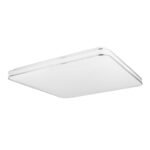 Plafoniera metal alb,acril alb, inel cromat, decor sparkle, lumină de noapte, Google Assistant+Alexa, control vocal si APP, dimabil, telecomandă, culori fixabile, LxWxH: 495x495x80, LED 48W 230V, ieșire 300-3300lm, CCT 3000-6400K - imagine 3