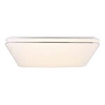 Plafoniera metal alb,acril alb, inel cromat, decor sparkle, lumină de noapte, Google Assistant+Alexa, control vocal si APP, dimabil, telecomandă, culori fixabile, LxWxH: 495x495x80, LED 48W 230V, ieșire 300-3300lm, CCT 3000-6400K - imagine 4