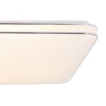 Plafoniera metal alb,acril alb, inel cromat, decor sparkle, lumină de noapte, Google Assistant+Alexa, control vocal si APP, dimabil, telecomandă, culori fixabile, LxWxH: 495x495x80, LED 48W 230V, ieșire 300-3300lm, CCT 3000-6400K - imagine 5