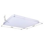 Plafoniera metal alb,acril alb, inel cromat, decor sparkle, lumină de noapte, Google Assistant+Alexa, control vocal si APP, dimabil, telecomandă, culori fixabile, LxWxH: 495x495x80, LED 48W 230V, ieșire 300-3300lm, CCT 3000-6400K - imagine 6