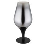 Lampă de masă din metal negru mat, sticlă cromată, gradient transparent, cablu textil negru, întrerupător pe cablu, ø: 150mm, H: 310mm, lungime cablu 1500mm, fără 1x E27 40W 230V - imagine 3