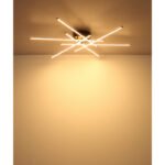 Plafonieră metal negru mat, aluminiu negru mat, plastic opal, mobilă, ø: 800mm, H: 77mm, incl. LED 40W 230V, sursă 4345lm, ieșire 2870lm, 3000K - imagine 5