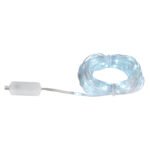 Bandă LED din plastic alb, plastic transparent, comutator cu buton, comutator în trepte, schimbător de culori RGB, fără adaptor, cu conexiune USB-C, 27 de efecte de iluminare, lung. 5000 mm, distanță între LED-uri 100mm, incl. 50 x LED RGB 0.06W 5V