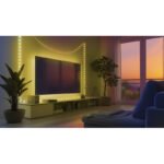 Bandă LED din plastic alb, plastic transparent, opal, comutator cu buton, fără adaptor, cu conexiune USB-C, 8 efecte luminoase comutabile, LxLxA: 10000x5x4mm, distanța dintre LED-uri 100mm, număr de becuri (luminițe) 100, incl. LED 0.06W 5V, 3000K - imagine 2