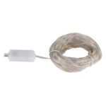 Bandă LED din plastic alb, plastic transparent, opal, comutator cu buton, fără adaptor, cu conexiune USB-C, 8 efecte luminoase comutabile, LxLxA: 10000x5x4mm, distanța dintre LED-uri 100mm, număr de becuri (luminițe) 100, incl. LED 0.06W 5V, 3000K - imagine 3