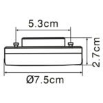 Bec LED, plastic alb, plastic satinat, Ø75, H:27, 1xGX53 LED 7W 230V, 600lm, 3000K - imagine 4