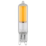 LED iluminant sticlă transparentă, ceramică albă, ø: 15mm, H: 65mm, incl. 1x G9 LED 4W 230V, 600lm sursă, 600lm ieșire, 3000K