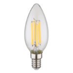 Bec LED, sticla transparenta, ø: 35mm, H: 98mm, E14 6W 230V, sursa 800lm, iesire 800lm, 3000K
