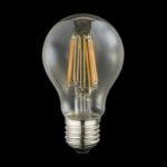 Bec LED, argintiu, sticla chihlimbar, filamente AGL, Ø60, V:106, 1xE27 LED 7W 230V, 630lm, 2200K. - imagine 2