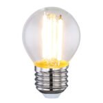 Bec LED, argintiu,metal, sticla transparenta, E27 ILLU, Ø 45, V: 72, E27 LED 6,5W 230V, 806lm, 2700K - imagine 2