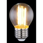 Bec LED, argintiu,metal, sticla transparenta, E27 ILLU, Ø 45, V: 72, E27 LED 6,5W 230V, 806lm, 2700K - imagine 3