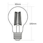 Bec LED, sticla transparenta, Ø60, H: 106, 1xE27 LED 7W 230V, 806lm, 2700K - imagine 2